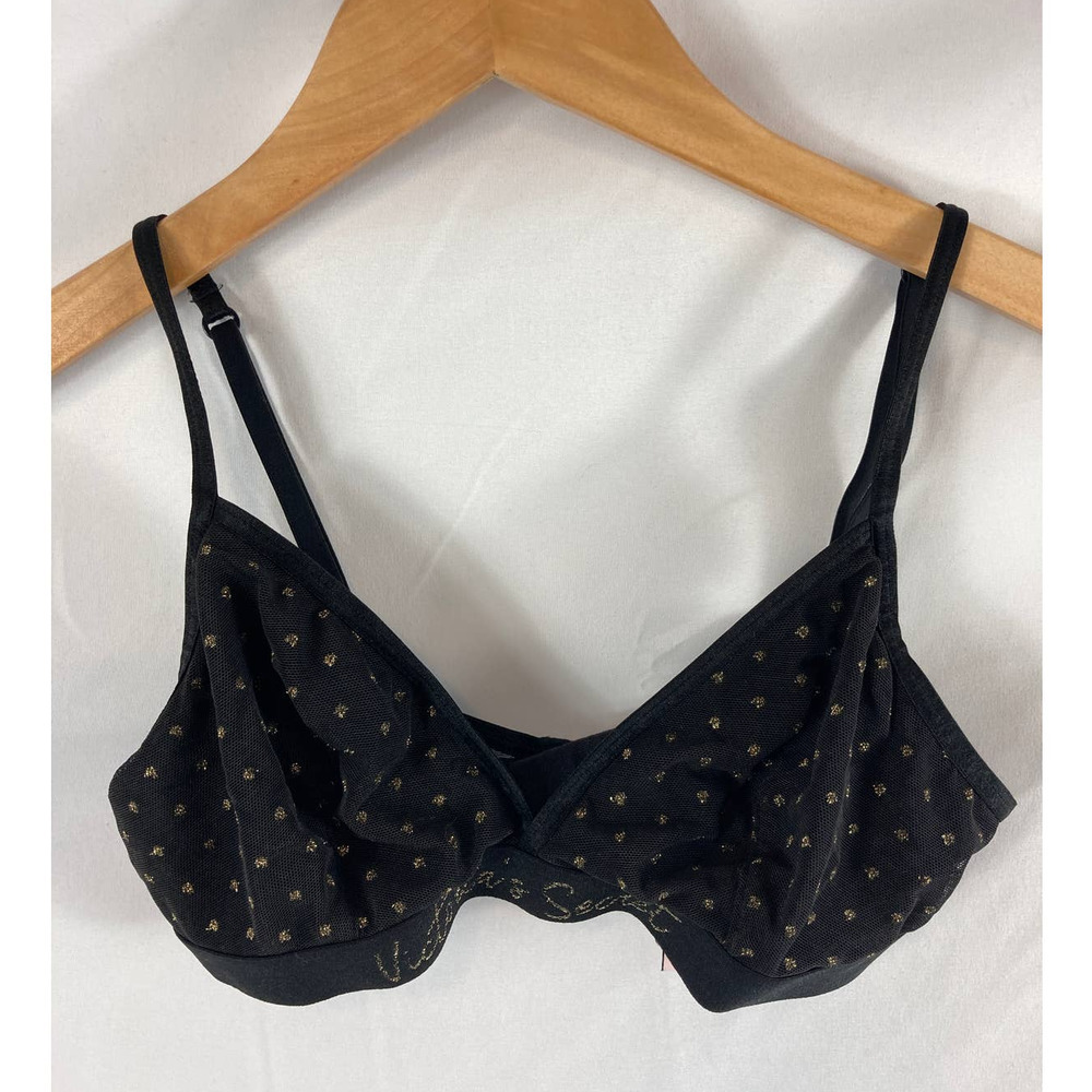 victorias secret gold polka dot bralette M